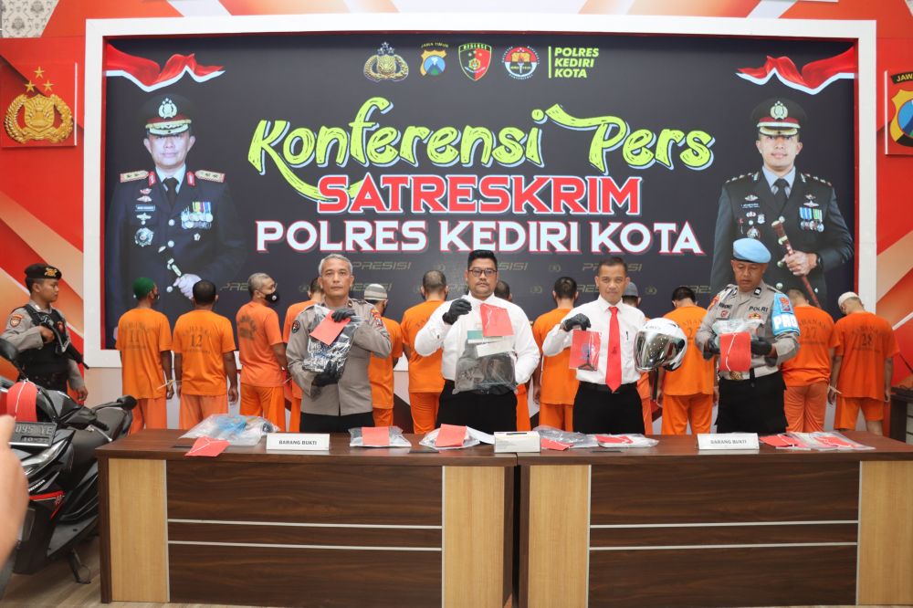 Polres Kediri Kota amankan tersangka beserta barang buktinya
