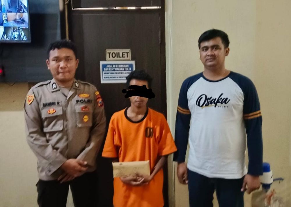 Tersangka diamankan Polisi beserta barang buktinya