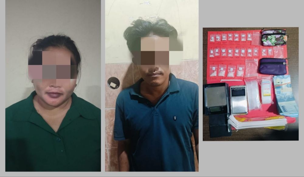 Tersangka diamankan Polisi beserta barang buktinya