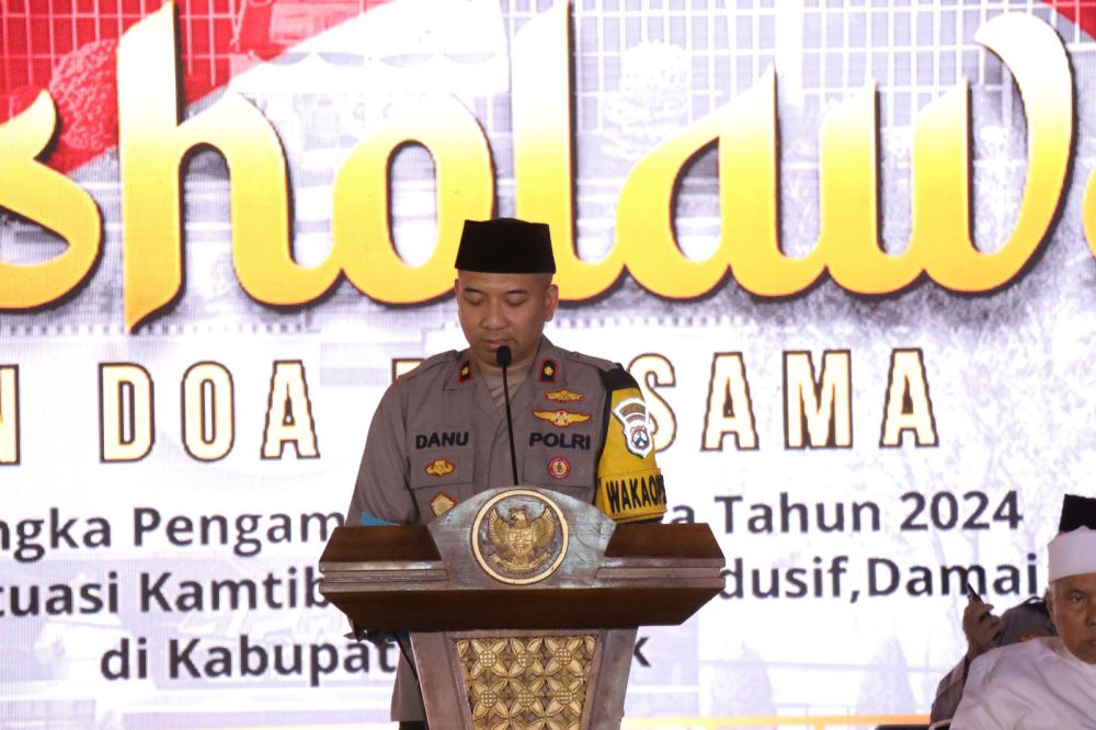 Polres Gresik Gelar Sholawat dan Doa Bersama, Jaga Pemilu Damai