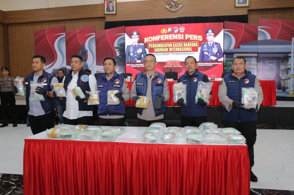 Satresnarkoba Polresta Sidoarjo Tangkap Pengedar Narkoba Jaringan Internasional