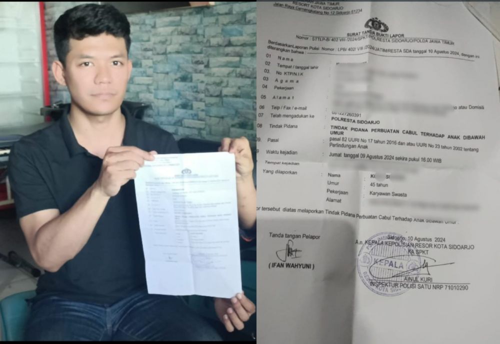 Kuasa hukum korban menunjukkan LP (4U)