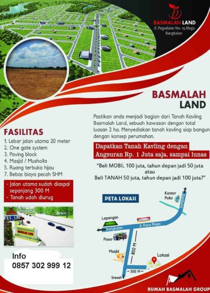 Spesifikasi tanah kavling Basmalah Land di Madura