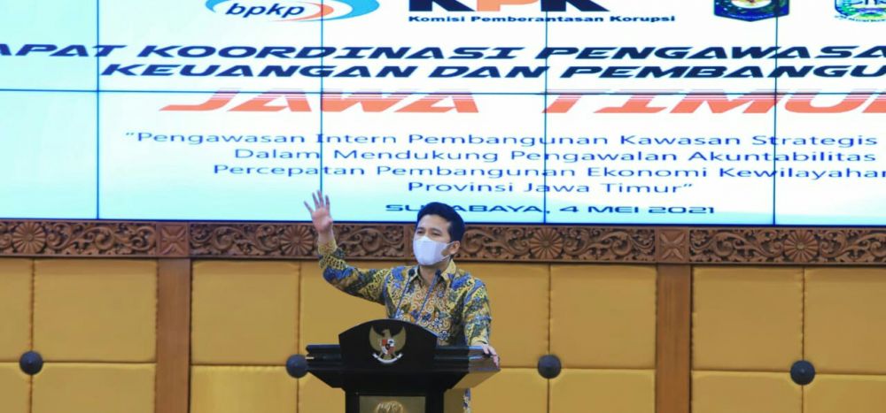 Wagub Emil Dardak dalam acara pembukaan Rakorwasin