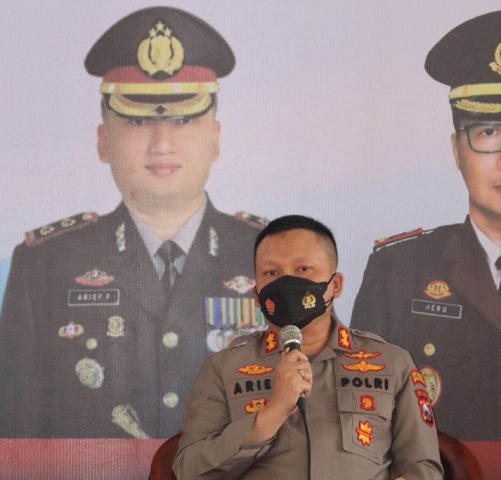 Kapolres Gresik AKBP Arief Fitrianto saat memberikan sambutan