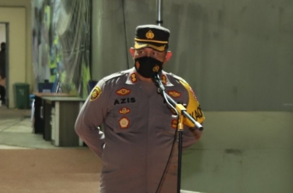 Kapolres Gresik AKBP Mochamad Nur Azis saat memberikan himbauan