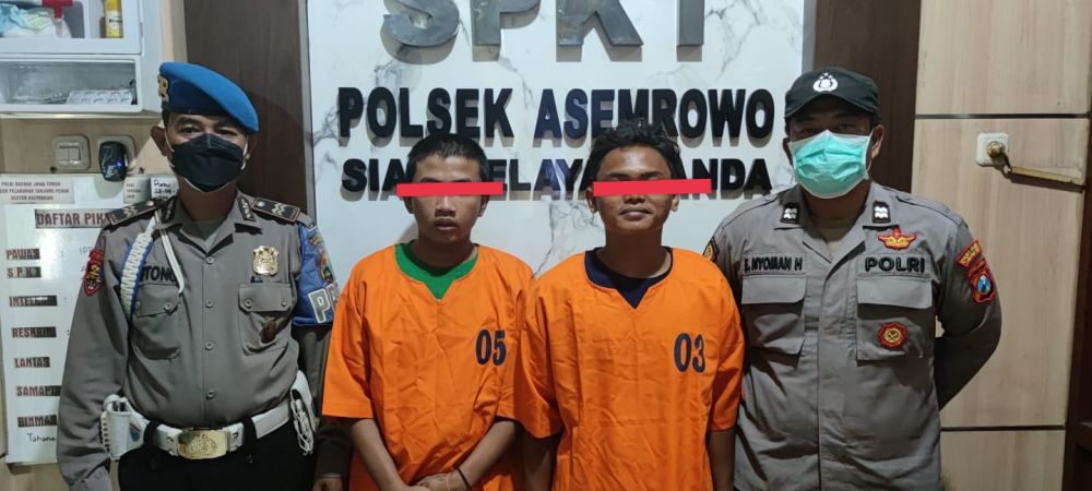 Polsek Asemrowo amankan tersangka beserta barang buktinya