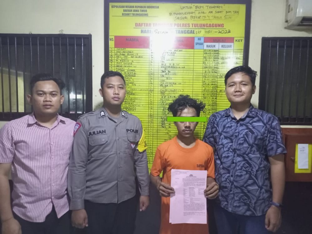 Tersangka diamankan Satreskrim Polres Tulungagung