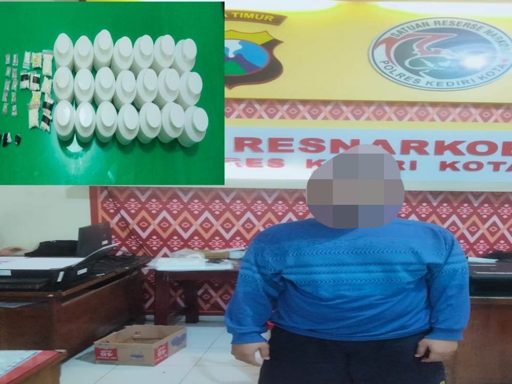 Satresnarkoba Polres Kediri Kota amankan pengedar narkoba beserta barang buktinya