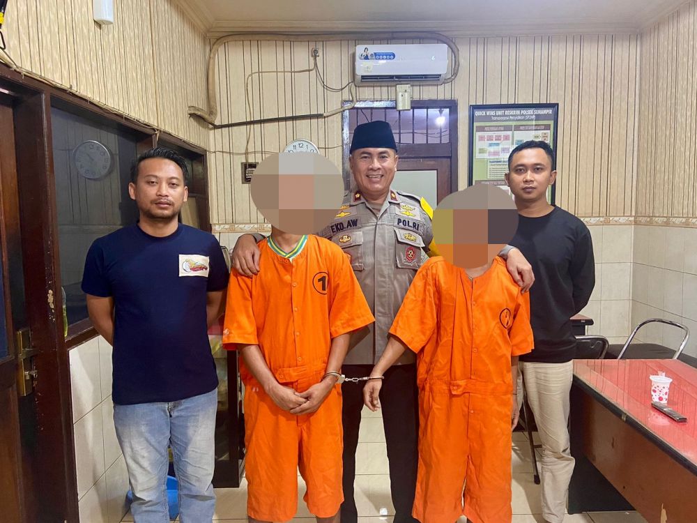 Tersangka diamankan Polisi beserta barang buktinya 