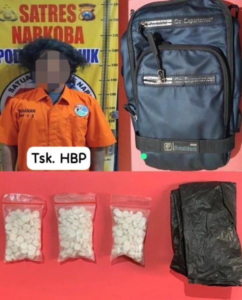 Tersangka diamankan Polisi beserta barang buktinya 